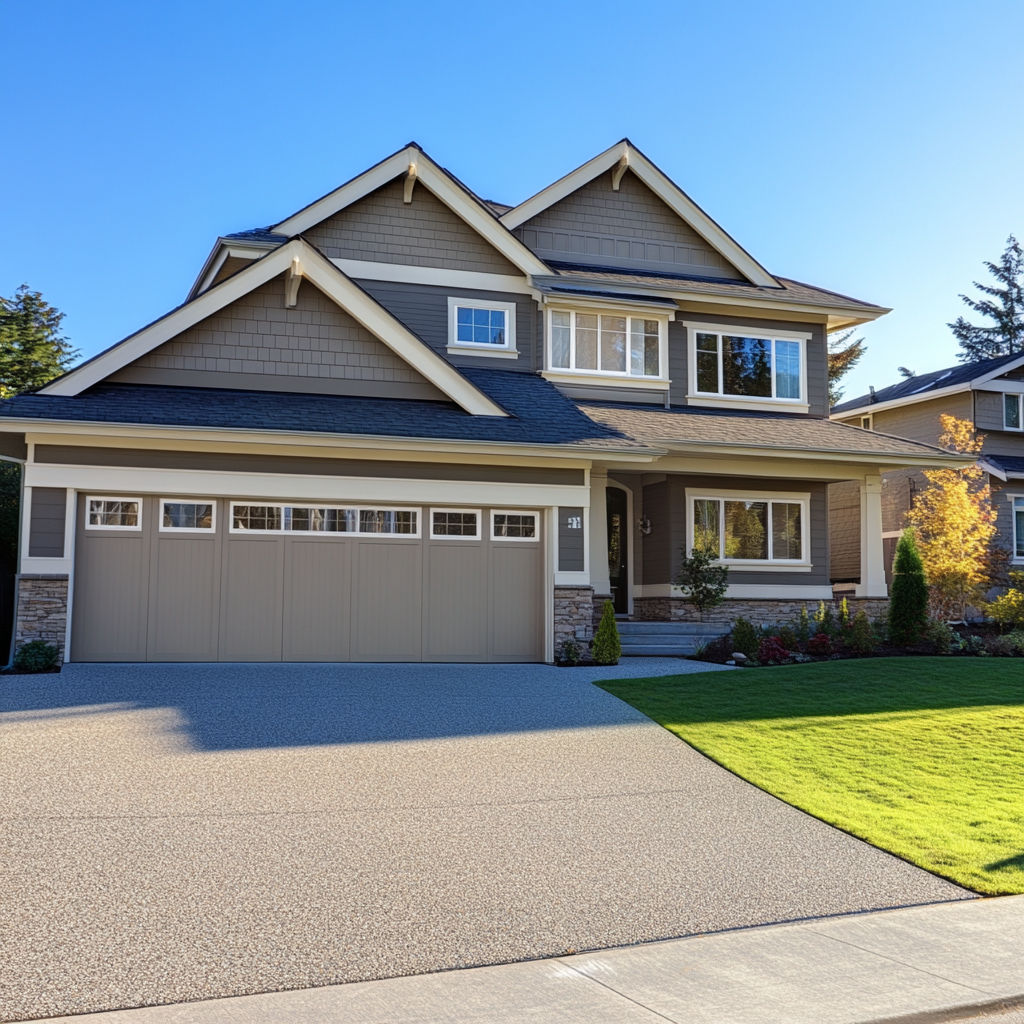 residental home with a garage door, that is image for a garage door hinges