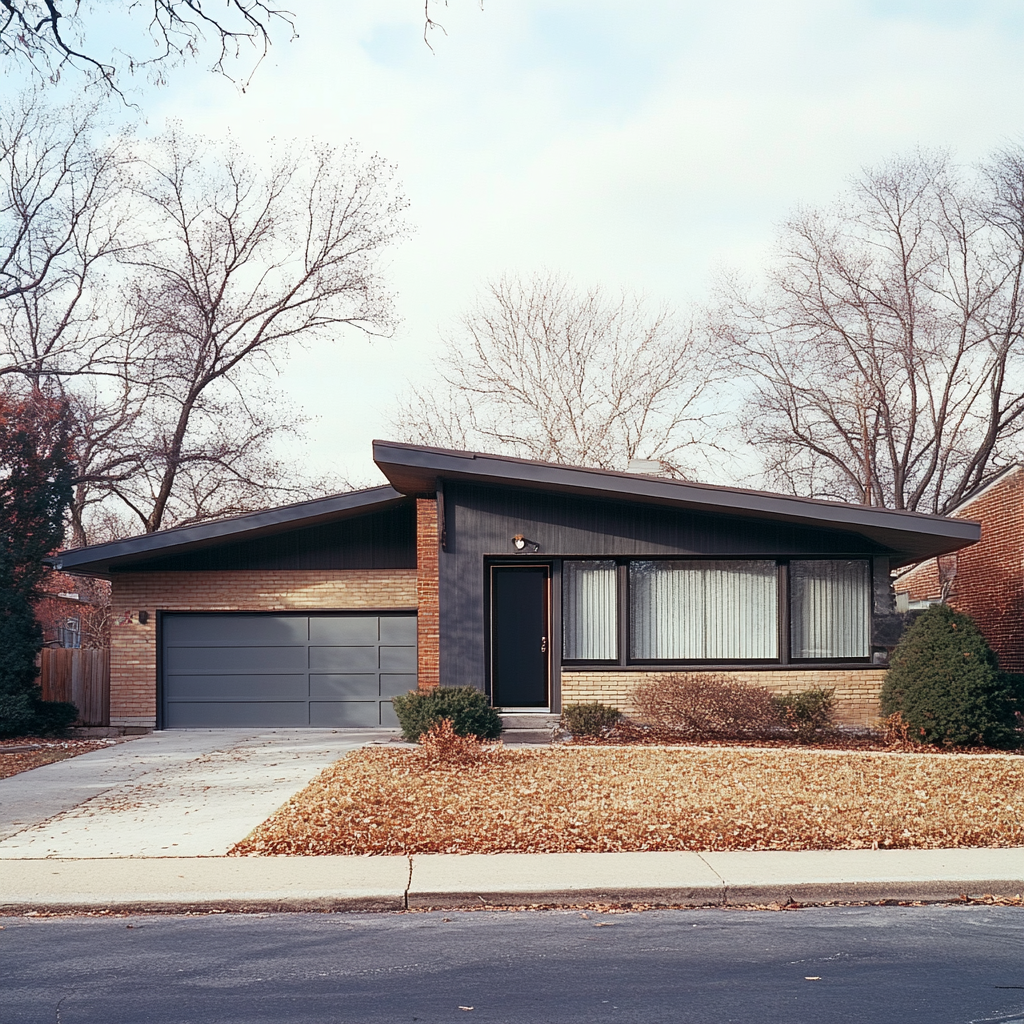 a mid centrnry residential house that is in a garage door blog about garage door installation
